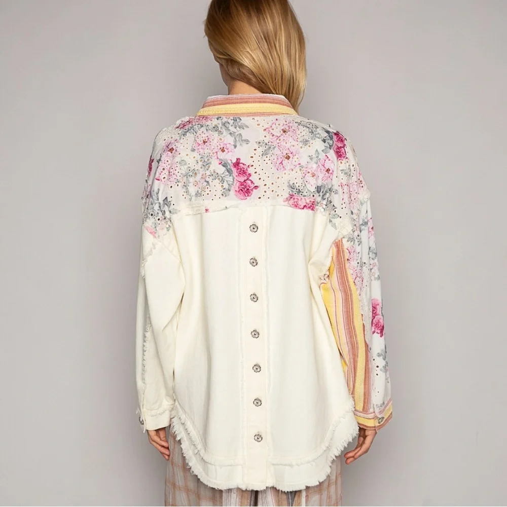 POL Floral Multicolor Women's Oversized Shacket - Picture 5 of 6